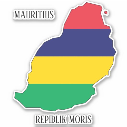 Mauritius-vlagplatriotic Sticker (Voorkant)