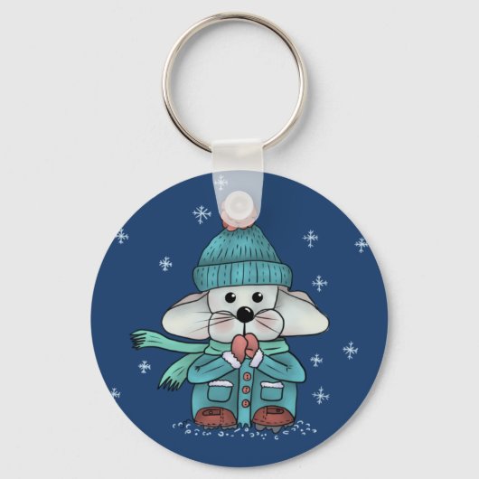 Maus im Schnee Sleutelhanger (Voorkant)