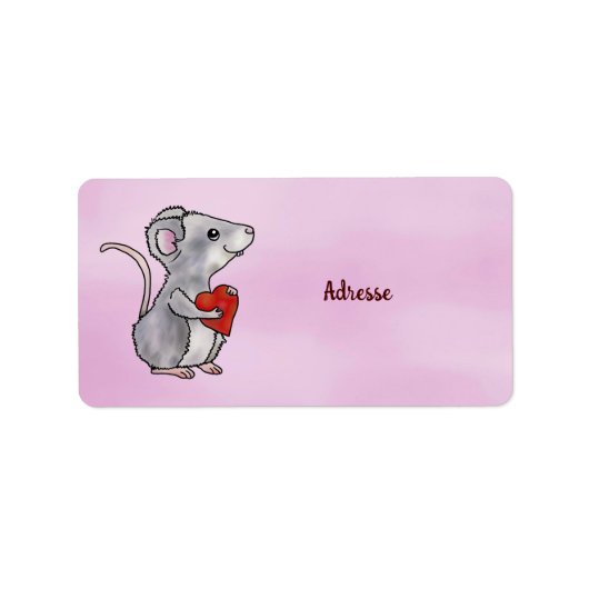 Maus mit Herz Etiket (Voorkant)