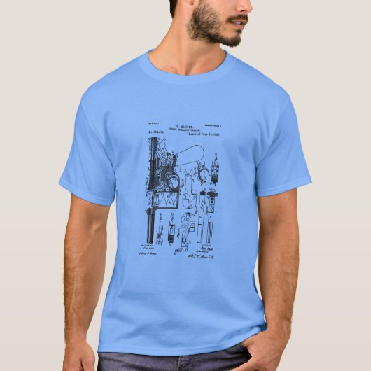 Mauser C96 Broomhandle Patent Blueprints Schematis T-shirt (Voorkant)