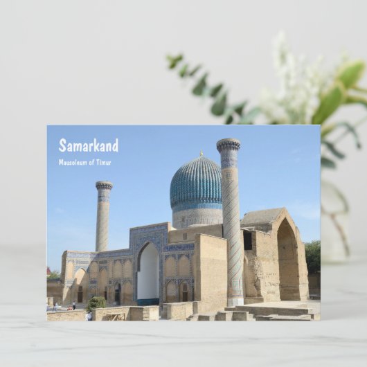 Mausolée de Timur à Samarkand, carte Ouzbékistan (Debout devant)