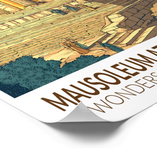 Mausoleum at Halicarnassus 7 Wonders of the World Poster (Hoek)