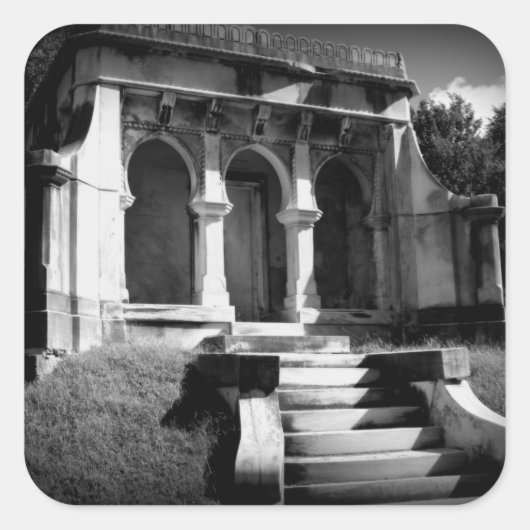 Mausoleum op een heuvel vierkante sticker (Voorkant)