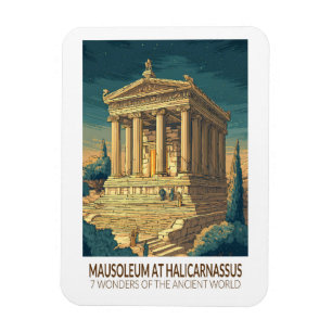 Mausoleum van Halicarnassus 7 Wereldwonderen Magneet