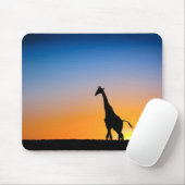 Mauspad Giraffe Sonnenuntergang Muismat (Met muis)
