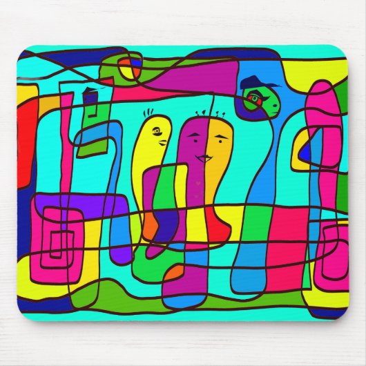 Mauspad mit bunter Zeichnung Muismat (Voorkant)