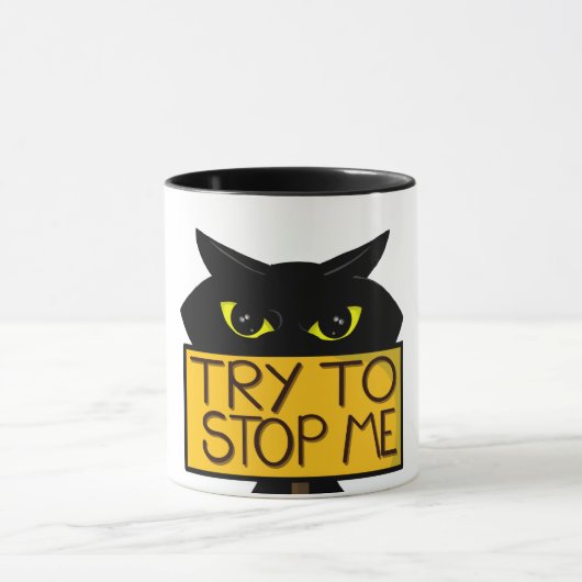 Mauvais Boogie -Le Chat- "Essayer De" mugs drôles (Centre)