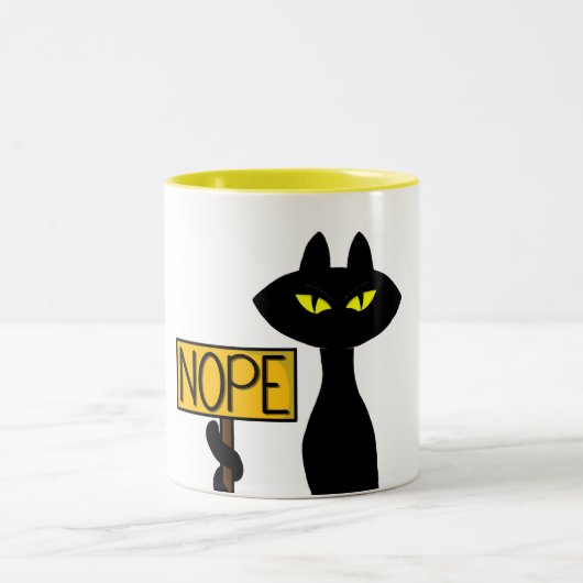 Mauvais Boogie -Le Chat- "NON" mugs drôles (Centre)