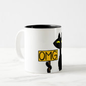 Mauvais Boogie -Le Chat- "OMG" mugs drôles (Devant gauche)