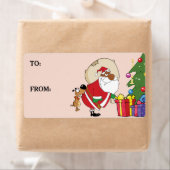 Mauvais chien mord Black Père Noël Étiquette impri (En situation)