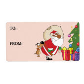 Mauvais chien mord Black Père Noël Étiquette impri (Devant)