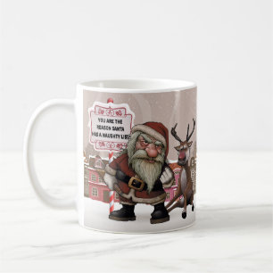 Mauvais Père Noël bu, mauvaise tasse de cadeau d