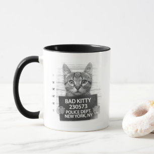 Mauvaise chatte policière photo d'arrestation mug