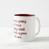 Mauvaise communication Mug à deux tons (Devant droit)