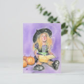 Mauvaise petite sorcière épelle carte postale (Debout devant)