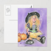 Mauvaise petite sorcière épelle carte postale (Devant / Derrière)