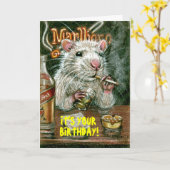 Mauvaises habitudes de rat fumant la carte potable (Fleur jaune)