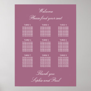 Mauve 9 Tafel Trouw Stoelen Plattegrond Poster