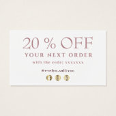 Mauve agate merci carte de réduction (Dos)