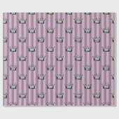 Mauve and Black  Crown Pattern Cadeaupapier (Vlak)