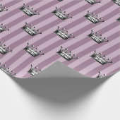 Mauve and Black  Crown Pattern Cadeaupapier (Hoek)