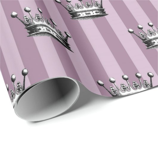 Mauve and Black  Crown Pattern Cadeaupapier (Rol Hoek)