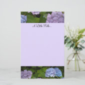 Mauve and Blue Hydrangeas Briefpapier (Staand voorkant)