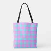Mauve and Coastal Mist Plaid Draagtas (Achterkant)