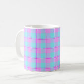 Mauve and Coastal Mist Plaid Koffiemok (Voorkant links)