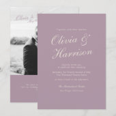 mauve and cream wedding invitation (Devant / Derrière)