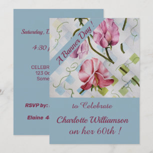 Mauve and Pink Waterverf Floral Birthday Kaart