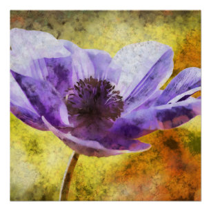 Mauve annemonventilator Acrylverf Perfect Poster