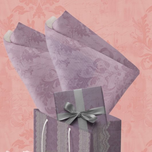  Mauve Antiek Damask Decoupage Tissuepapier