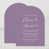 Mauve Arch Garden Wedding Invitation (Devant / Derrière)