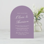 Mauve Arch Garden Wedding Invitation (Debout devant)