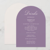 Mauve Arch Wedding Drinks Menu Card Kaart (Voorkant / Achterkant)
