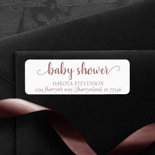 Mauve Baby shower   Stustroze retouradres Etiket