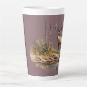 Mauve background Deer Scene (matches with journal) Latte Mok (Voorkant)