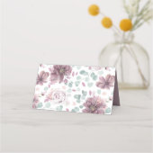 Mauve Bloemen Elegante Romantische Bruiloft (Achterkant)