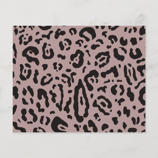 Mauve Blush Pink Cheetah Leopard Save the Date (Achterkant)