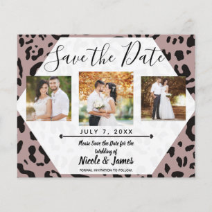 Mauve Blush Pink Cheetah Leopard Save the Date