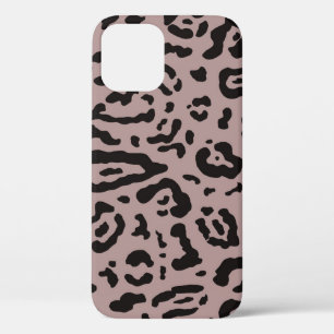 Mauve Blush Roze Luipaard Print Dierprint iPhone 12 Hoesje