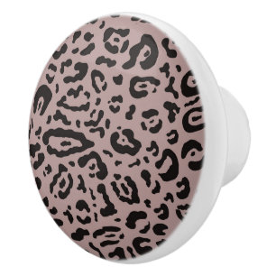 Mauve Blush Roze Luipaard Print Dierprint Keramische Knop