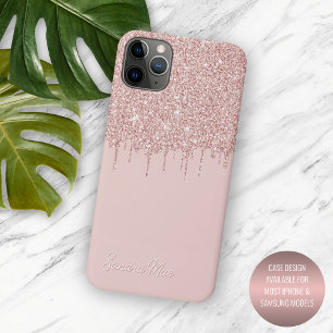 Mauve Blush Roze Rose Goud Glitter Art Patroon iPhone 11 Pro Max Hoesje