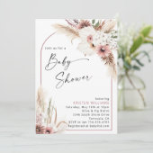 Mauve Boho Floral Baby shower Kaart (Staand voorkant)