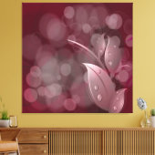 Mauve Bokeh bladeren gewikkeld canvas (Insitu (Woonkamer))