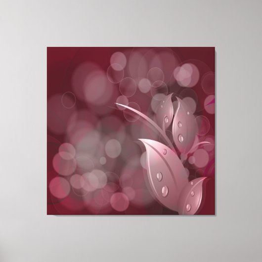 Mauve Bokeh bladeren gewikkeld canvas (Voorkant)