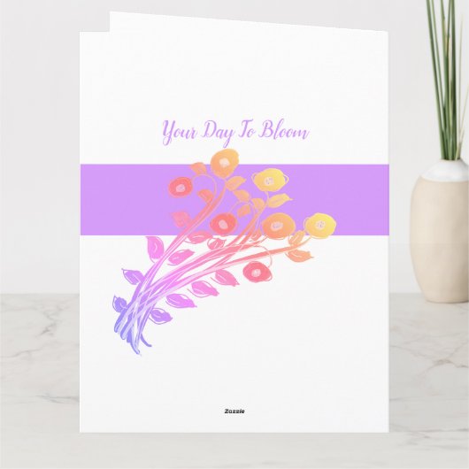 Mauve Bonne Carte Papier Anniversaire Girl (Dos)