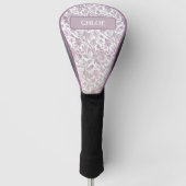 Mauve  botanisch patroon golfheadcover (Voorkant)