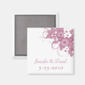 Mauve Bouquet Keepsaké Magnet Mariage (Recto/Verso)